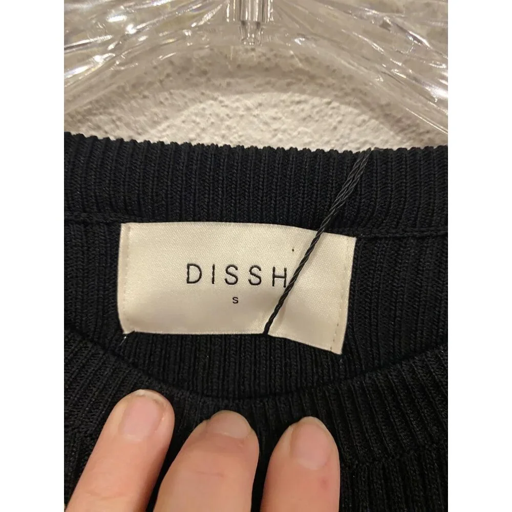 DISSH Madison Black Contrast Jumper Pant Set Womens Small Knit Ribbed Two Piece - Picture 3 of 13